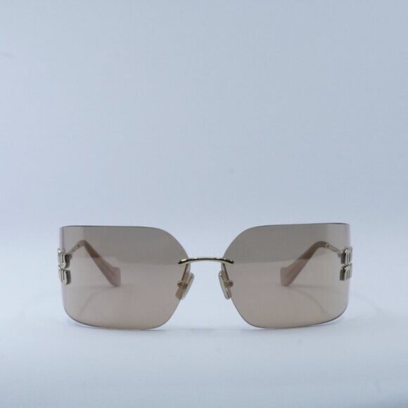 Miu Miu MU54YS ZVN20F Geometric Sunglasses - Gold/Pink Mirror main image 7